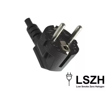Netzkabel Europa LSZH, CEE 7/7 90° auf C13